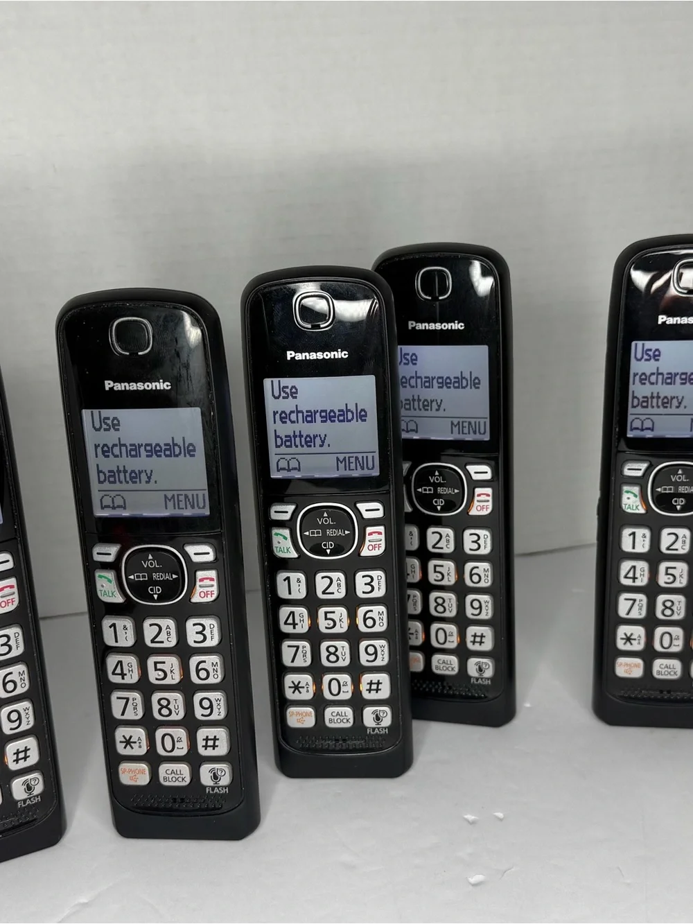 Panasonic Black Cordless Handsets with Orange Backlit Keypads